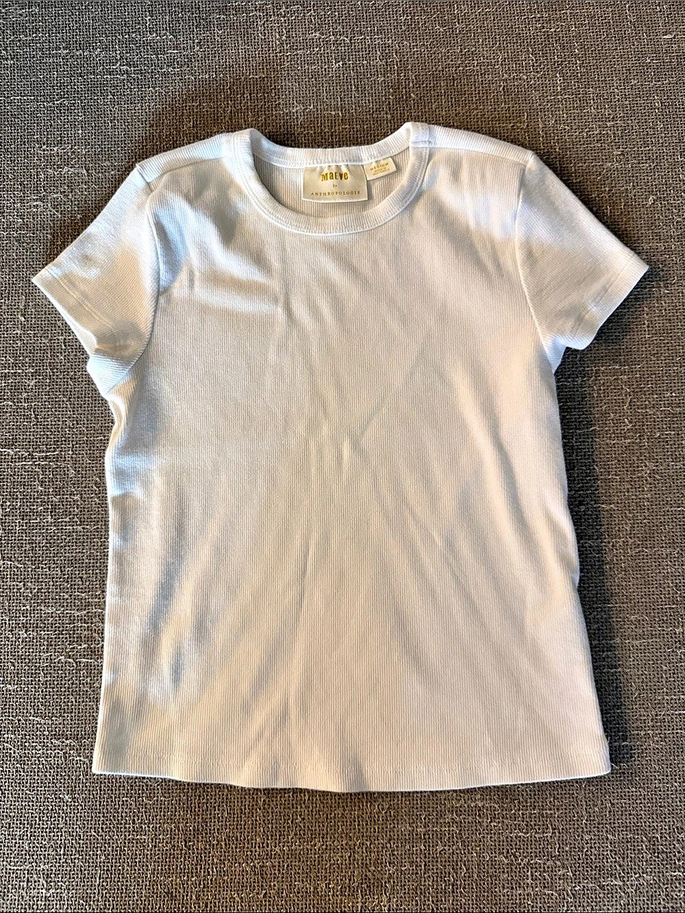 Maeve Ribbed Short Sleeve Tee